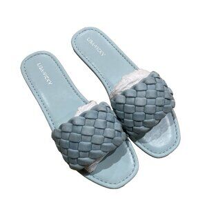 Lisa Vicky Sandals Size 9 Mission V New Blue Kid Suede New With Box